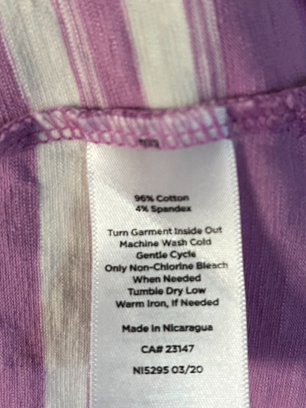 Talbot purple striped 3/4 sleeve with unique cut out in back. Size M - Picture 6 of 6